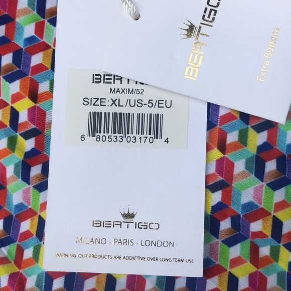 Bertigo Long Sleeve Button Down Shirt Mens XL NWT - Picture 5 of 9